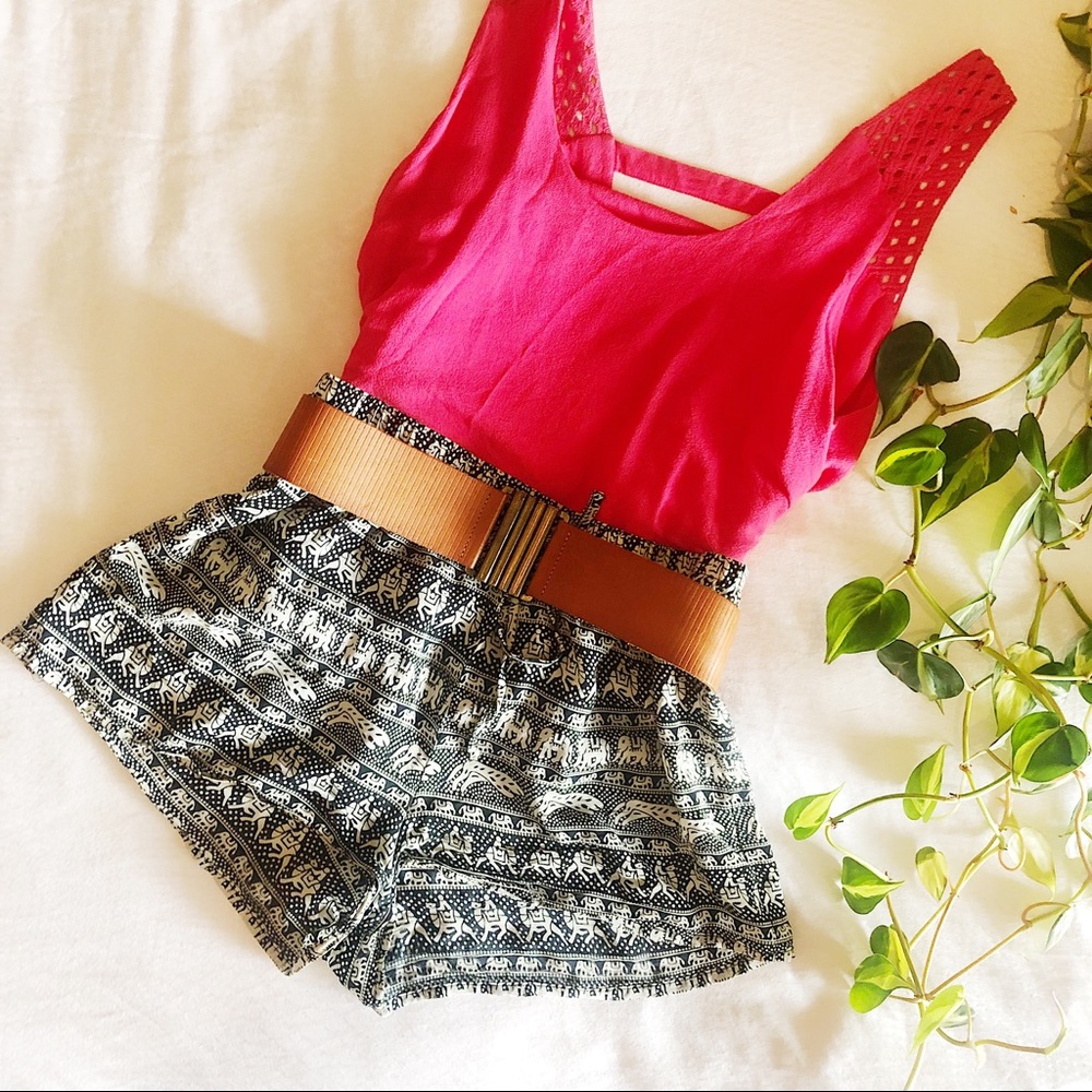 Anthropologie Printed Black and White Shorts